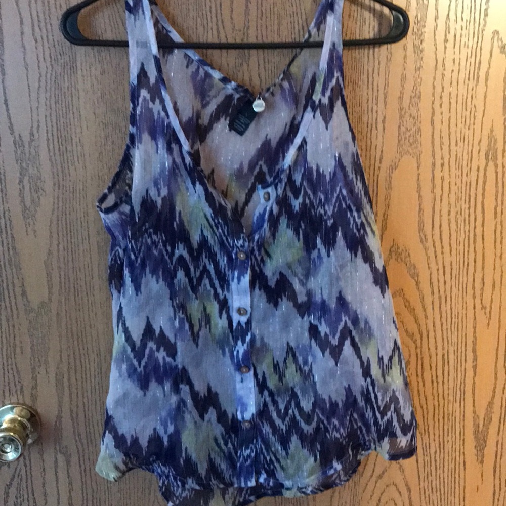 Multicolor sheer tank top